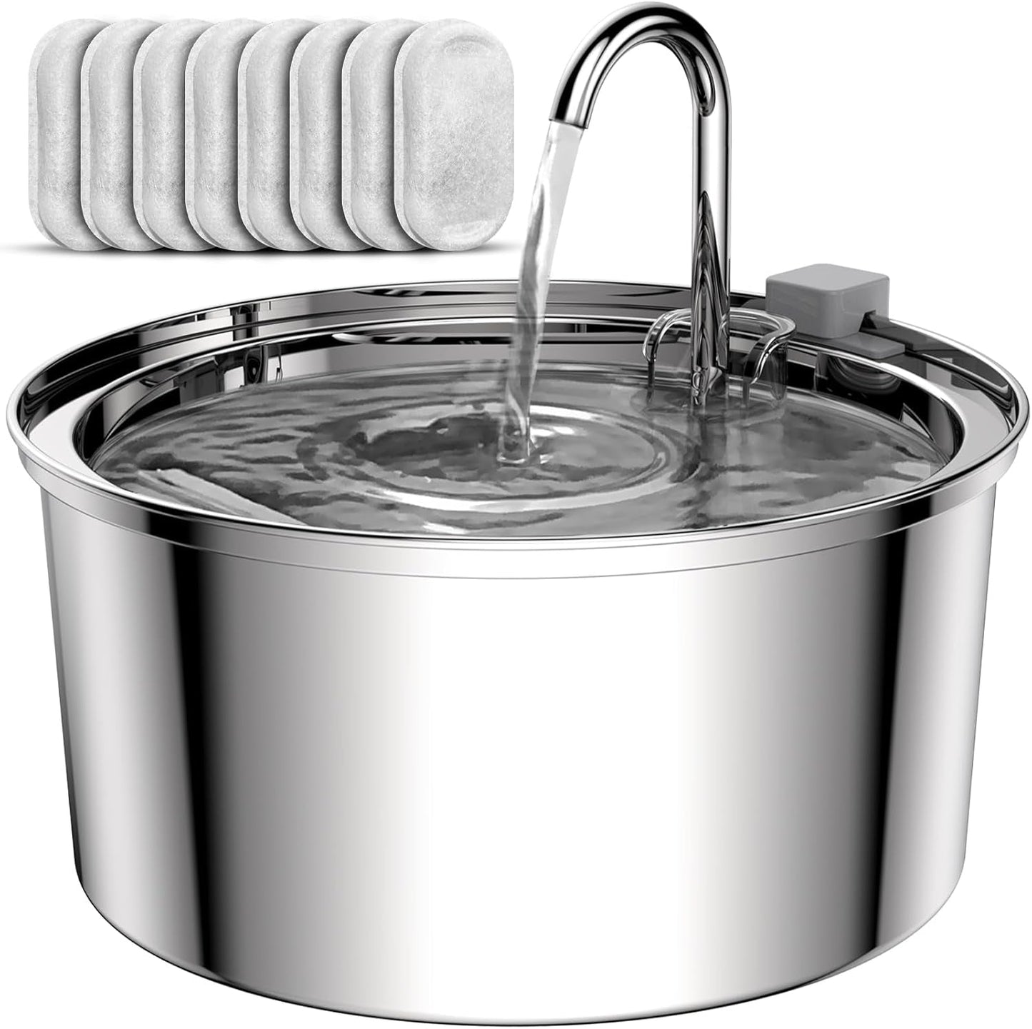 Cat Water Fountain Stainless Ste Cat Fountain for Drinking Large Capacity Pet Water Fountain Cat Feeding & Watering Supplies