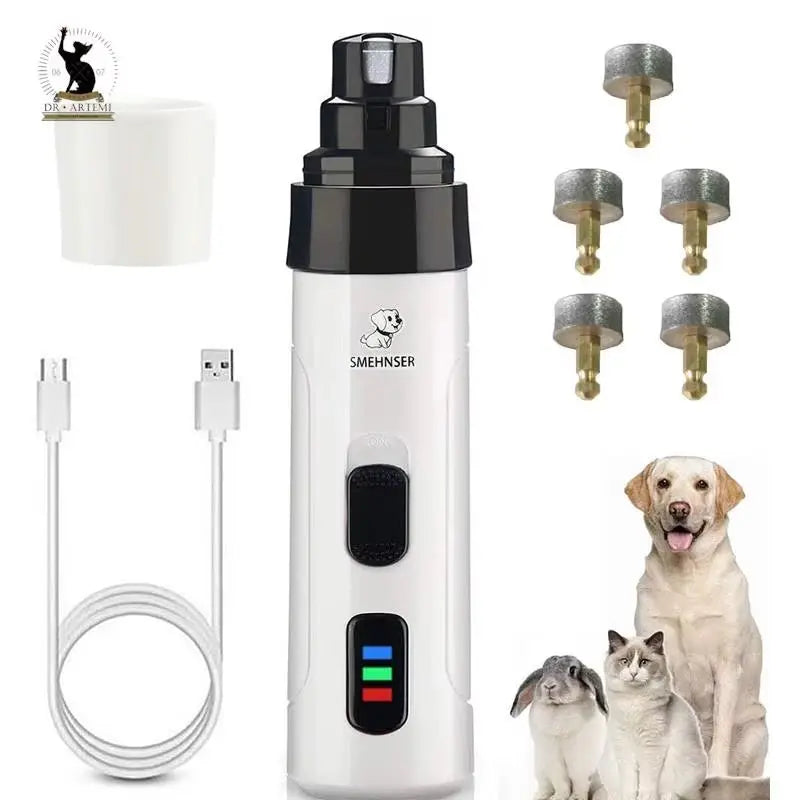 Rechargeable Dog Nail Grinders USB Charging Pet Nail Clippers Electric Dog Cat Paws Nail Grooming Trimmer Tools - Fursbliss