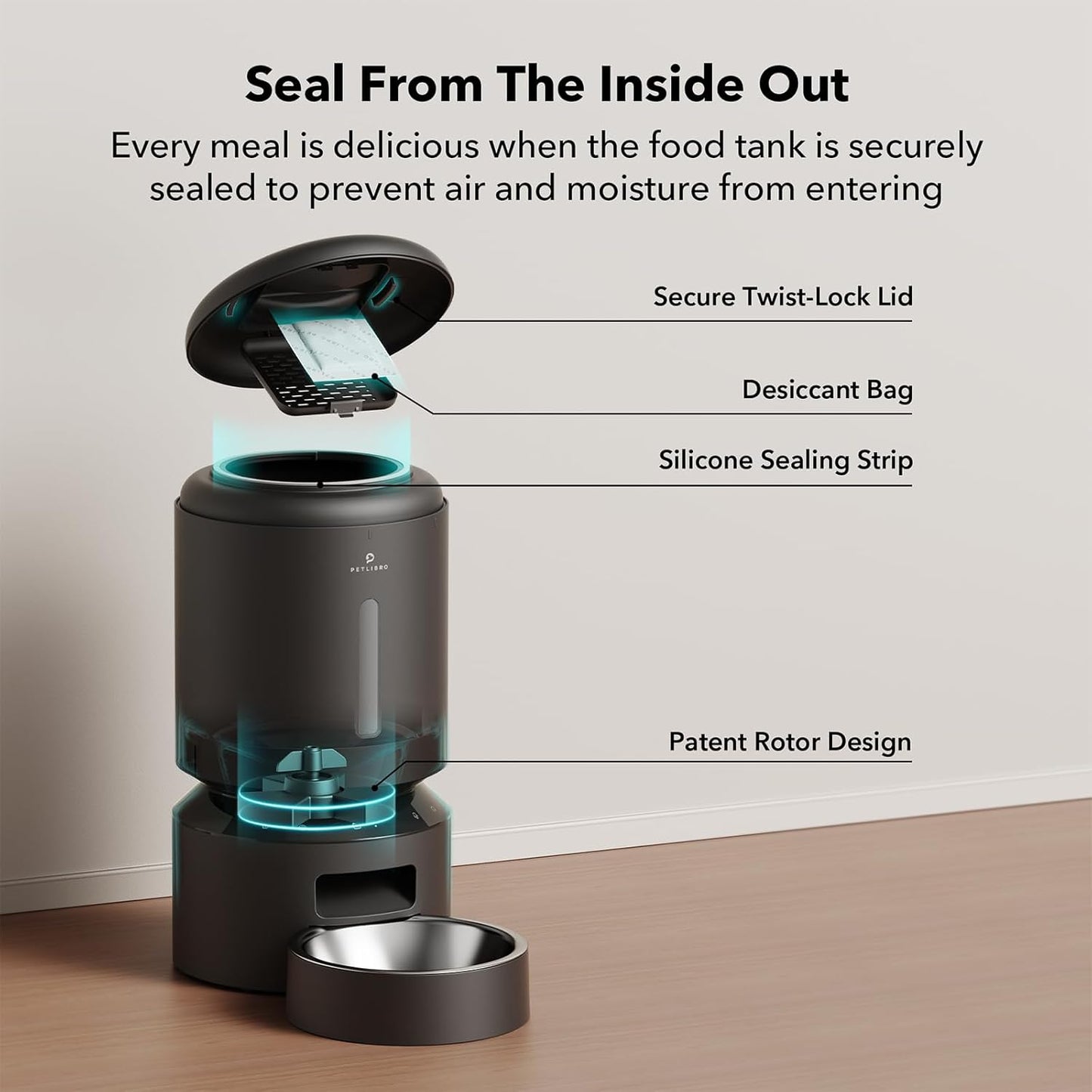 WiFi Automatic Pet Feeder – 5L, Timed, Black - Fursbliss