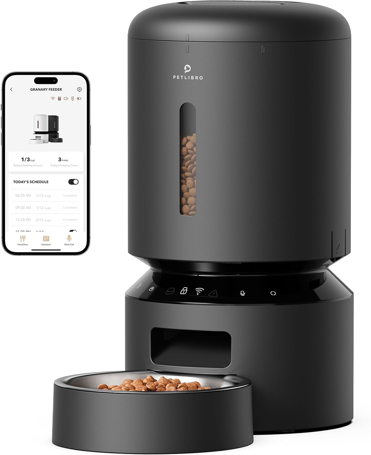 WiFi Automatic Pet Feeder – 5L, Timed, Black - Fursbliss