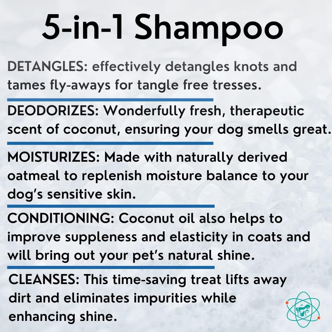 16 Floz 5 in 1 Dog Shampoo for Itchy Skin - Sensitive Skin Dog Shampoo for Smelly Dogs - Dog Shampoos & Conditioners