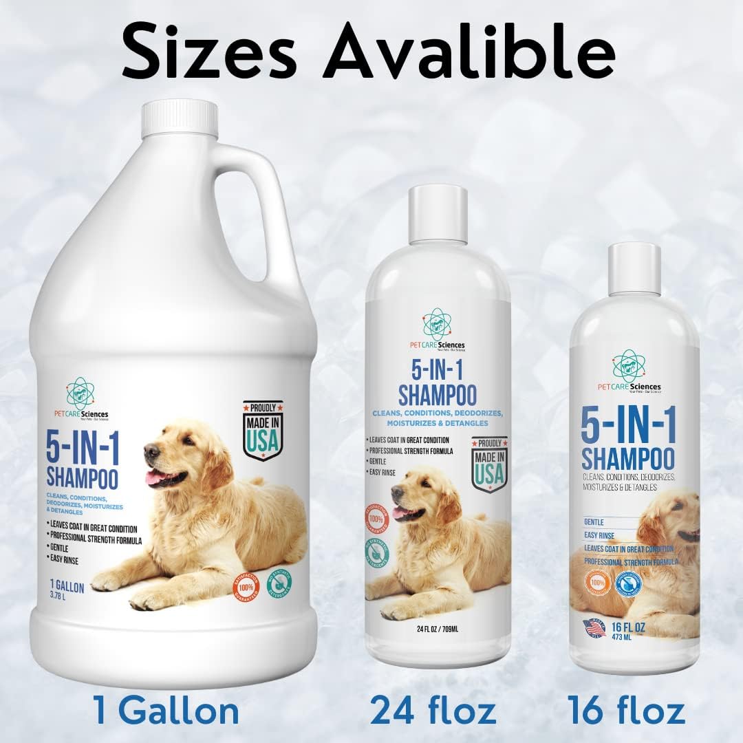 16 Floz 5 in 1 Dog Shampoo for Itchy Skin - Sensitive Skin Dog Shampoo for Smelly Dogs - Dog Shampoos & Conditioners
