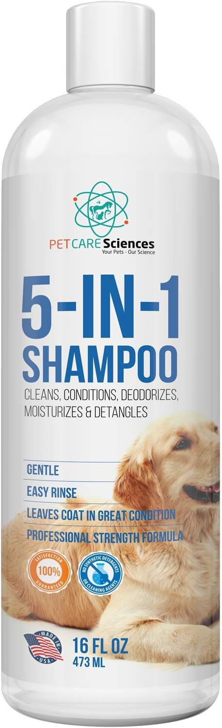 16 Floz 5 in 1 Dog Shampoo for Itchy Skin - Sensitive Skin Dog Shampoo for Smelly Dogs - Dog Shampoos & Conditioners