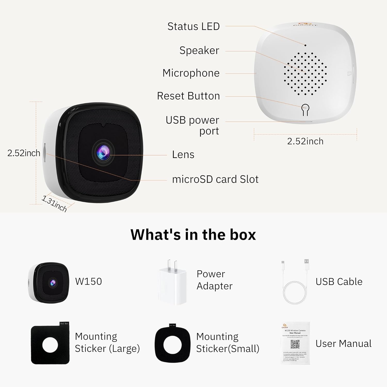 3MP 2K Window Camera,2.4Ghz & 5Ghz Wifi Indoor Cameras for Home Security with Chromax Al Color Night Vision,Person & Motion Detection,24/7 Recording,Easy & Quick Install