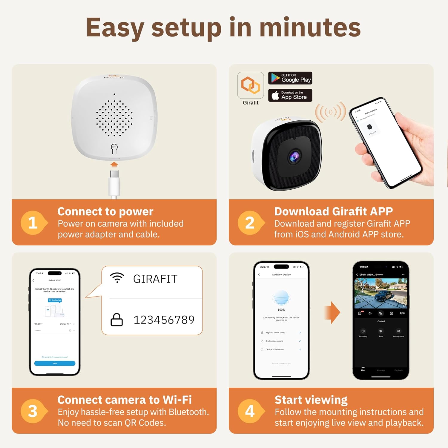 3MP 2K Window Camera,2.4Ghz & 5Ghz Wifi Indoor Cameras for Home Security with Chromax Al Color Night Vision,Person & Motion Detection,24/7 Recording,Easy & Quick Install