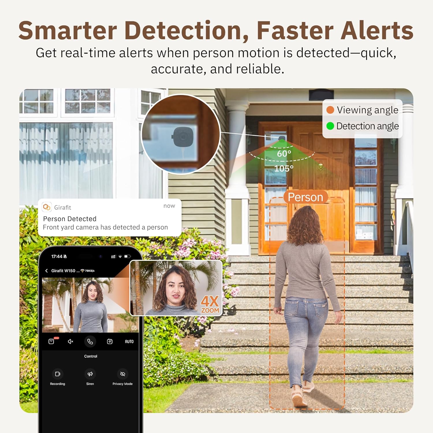 3MP 2K Window Camera,2.4Ghz & 5Ghz Wifi Indoor Cameras for Home Security with Chromax Al Color Night Vision,Person & Motion Detection,24/7 Recording,Easy & Quick Install