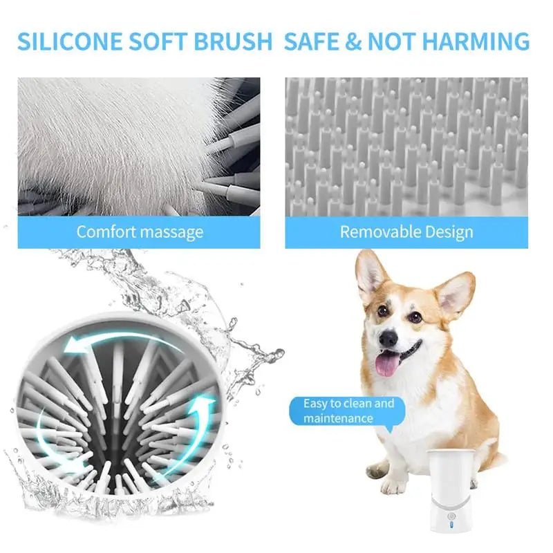 Automatic Dog Paws Cleaner Pet Foot Washer Cup Portable Paw Cleaner for Small & Medium Size Dogs Silicone Dog Paw Cleaner Cup
