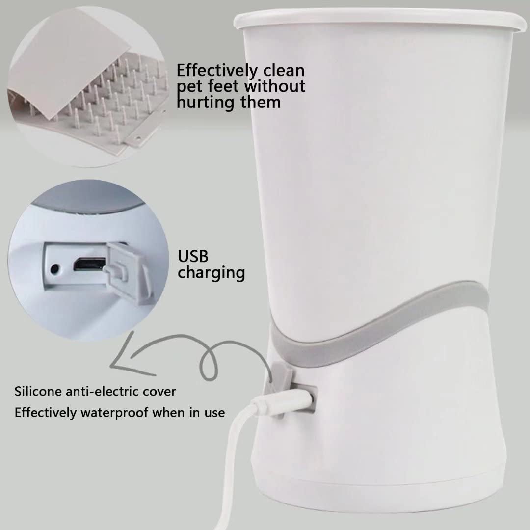 Automatic Silicone Bristles Pet Paw Cleaner Cup - USB Charging, Portable for Muddy Claws, Designed for Small to Medium Dogs