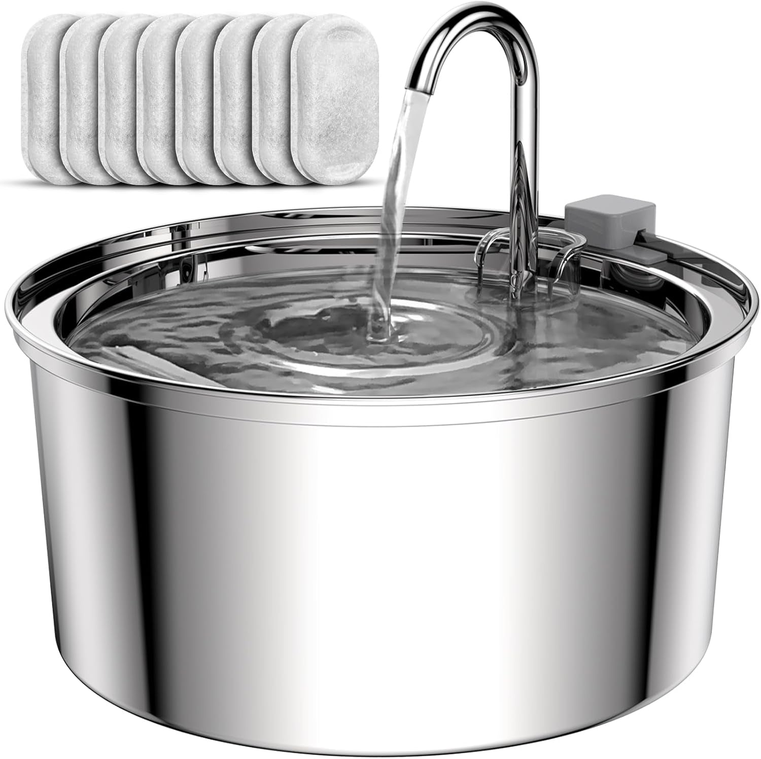 Cat Water Fountain Stainless Ste Cat Fountain for Drinking Large Capacity Pet Water Fountain Cat Feeding & Watering Supplies