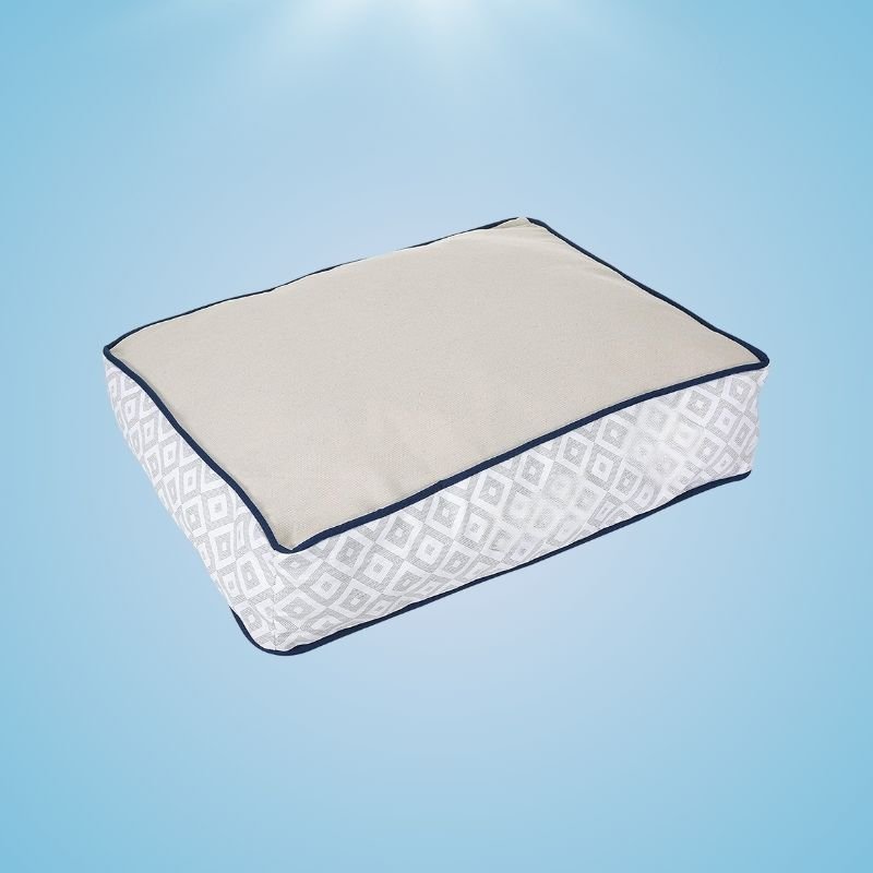 Grey Diamond Cushion Dog Bed - Fursbliss