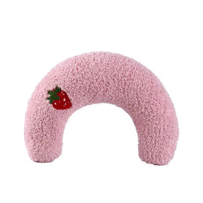 U-shaped pet pillow for cats and small dogs—ideal for neck support, deep sleep, and cozy headrest.