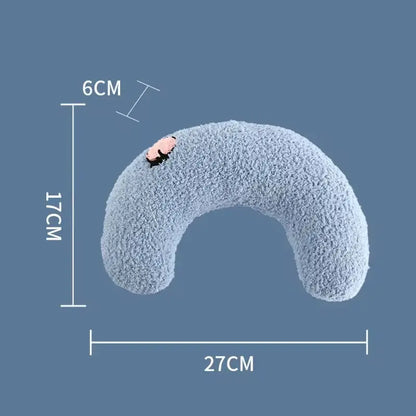 U-shaped pet pillow for cats and small dogs—ideal for neck support, deep sleep, and cozy headrest.