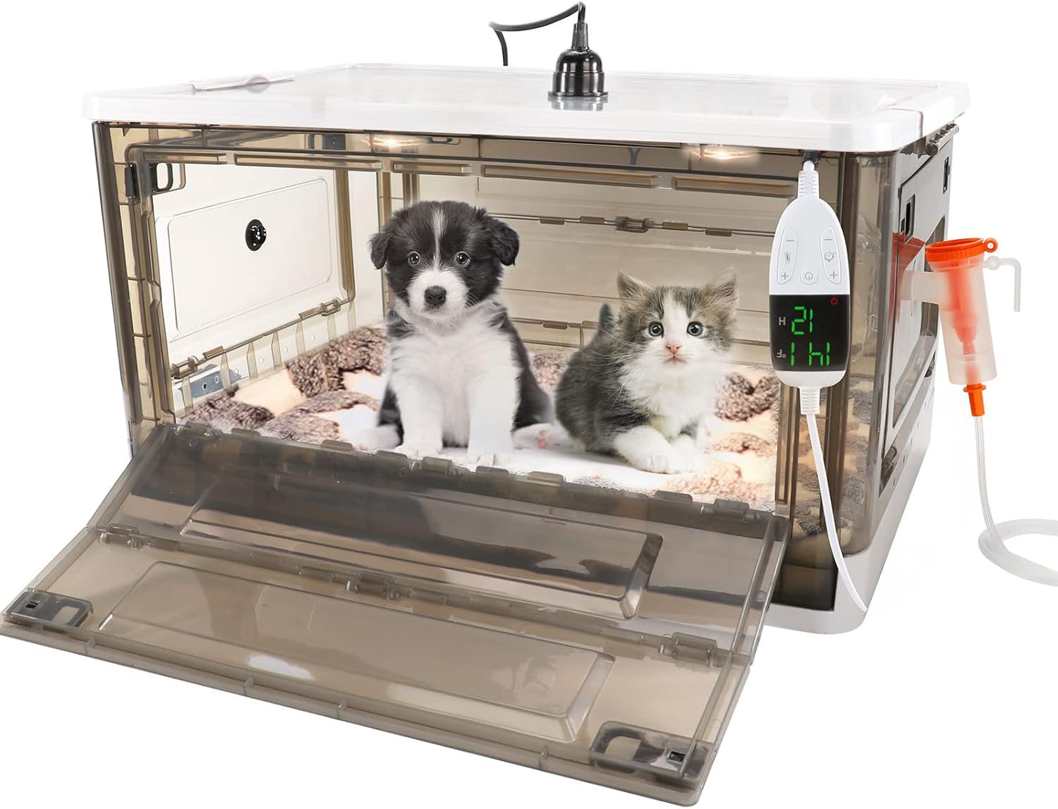 Puppy Incubator - Kitten & Puppy Incubator with Heating & Bed Mat (55L) - Fursbliss