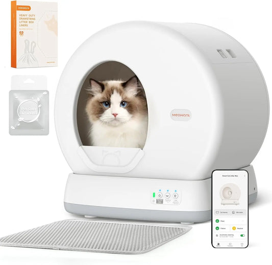 Automatic Self-Cleaning Cat Litter Box with App Control, Odor Removal, Mat & Liner – Fursbliss
