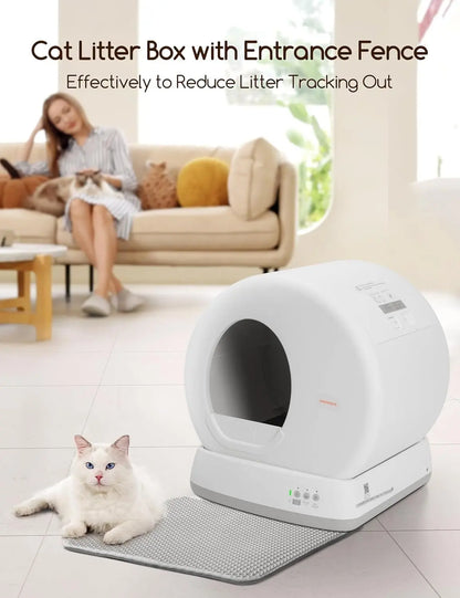 Automatic Self-Cleaning Cat Litter Box with App Control, Odor Removal, Mat & Liner – Fursbliss