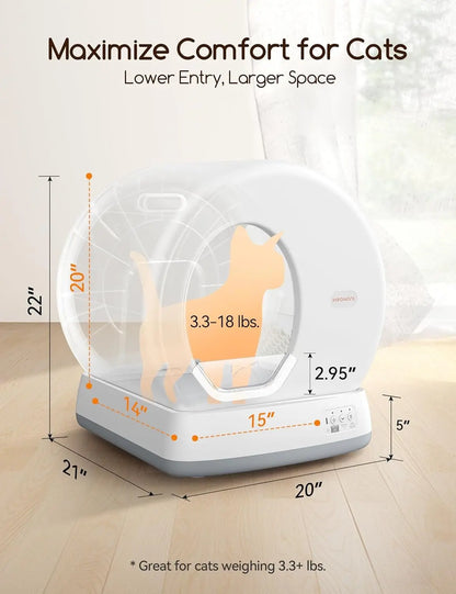 Automatic Self-Cleaning Cat Litter Box with App Control, Odor Removal, Mat & Liner – Fursbliss