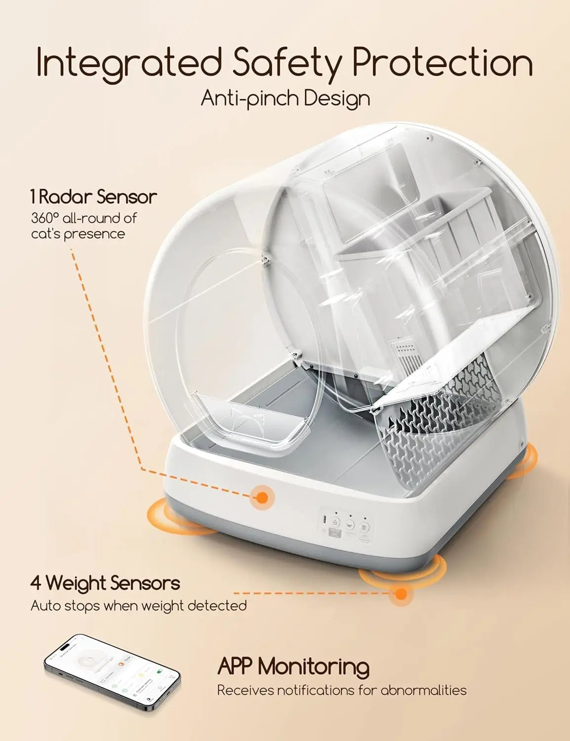 Automatic Self-Cleaning Cat Litter Box with App Control, Odor Removal, Mat & Liner – Fursbliss
