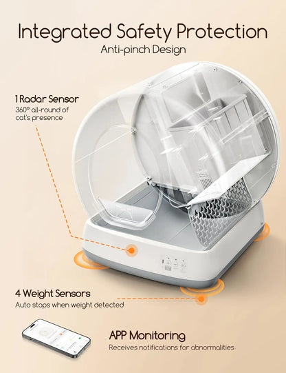 Automatic Self-Cleaning Cat Litter Box with App Control, Odor Removal, Mat & Liner – Fursbliss