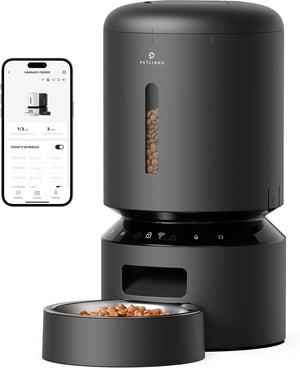 WiFi Automatic Pet Feeder – 5L, Timed, Black - Fursbliss